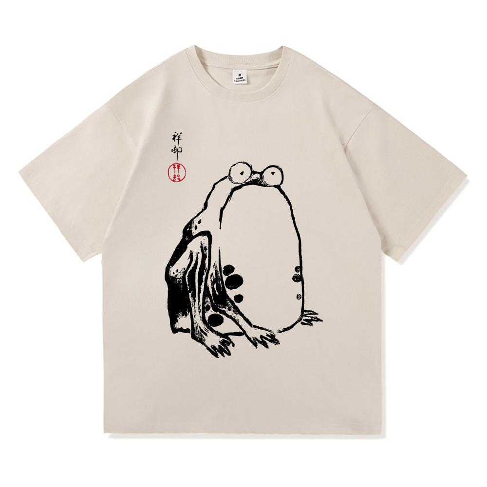 Vintage Unimpressed Frog T Shirt Fashion Men/Women Aesthetic Funny Japanese Anime T-Shirt High Quality Casual Cotton Tees Shirts