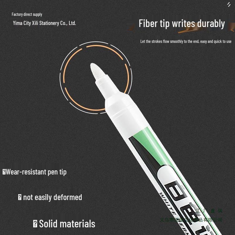 White Waterproof Quick-Dry Oil-Based Tire Marker Pen, Fade-Resistant Fine and Broad Points for Labeling.