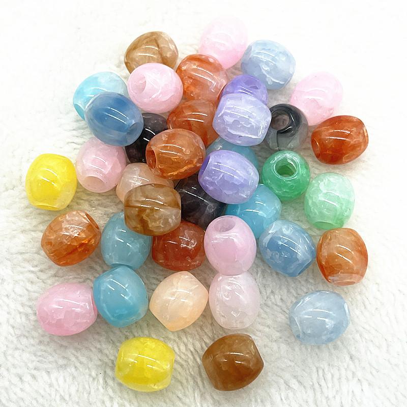 20pcs 14mm Mix Colour Big Hole Acrylic Beads Spacer Loose Beads for Jewelry Making DIY Handmade Bracelet Accessories(hole:5mm)