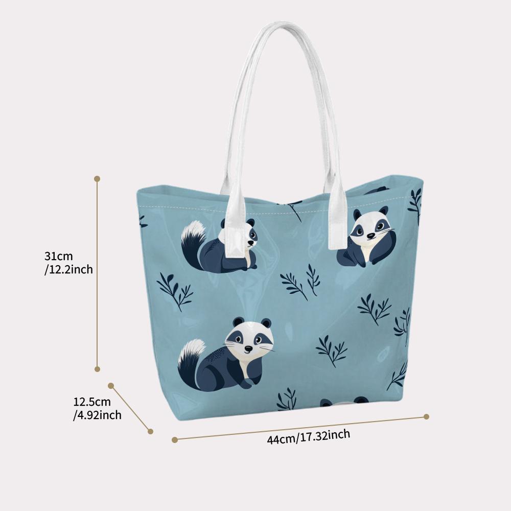 Cute Panda Pattern Tote Bag Large Capacity Casual Shoulder Bag for Daily Use
