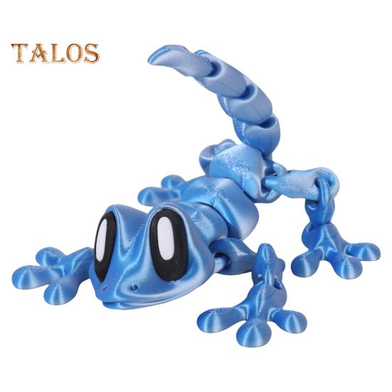 3D Printed Gecko Toy Magnetic Articulated House Lizard Figurine Animal Fidget Toy for Refrigerator Magnet Computer Monitor Decor