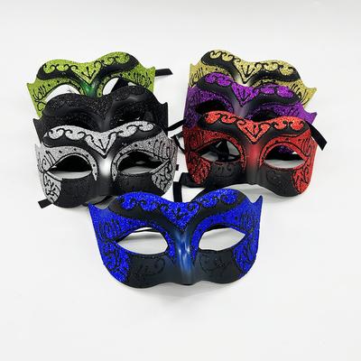 Masque de Mascarade Demi-Visage à Paillettes Femme Homme Masque de Venise Accessoires de Costume d'Halloween Pour Cosplay Fête