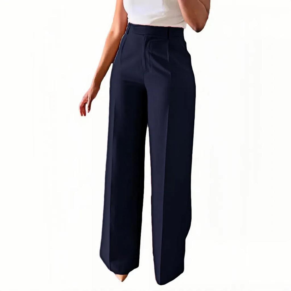 Women High Waist Straight Leg Long Commute Casual Formal Suit Pants