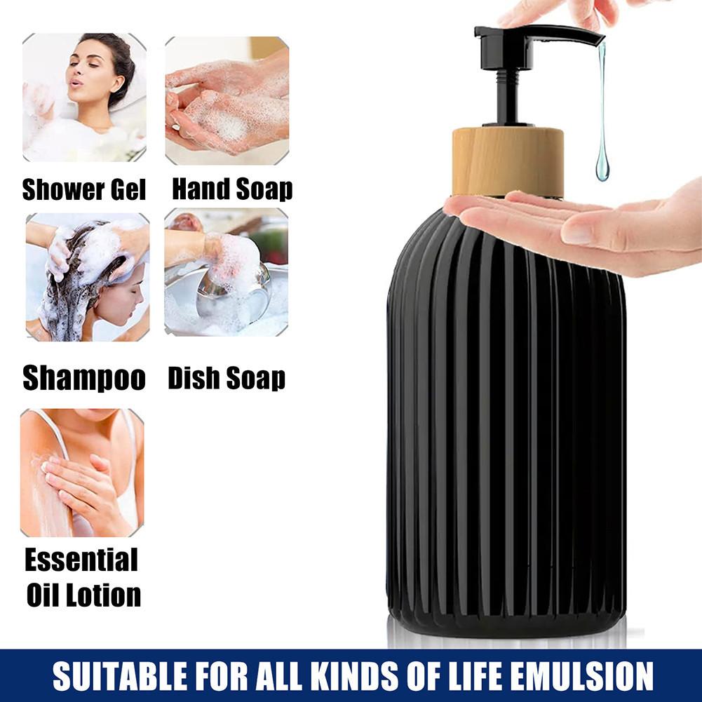1/2pcs Black White Styling 500ml Soap Dispenser Portable Refillable Liquid Bottles Tray For Home Laundry Room Beauty Salon Hotel
