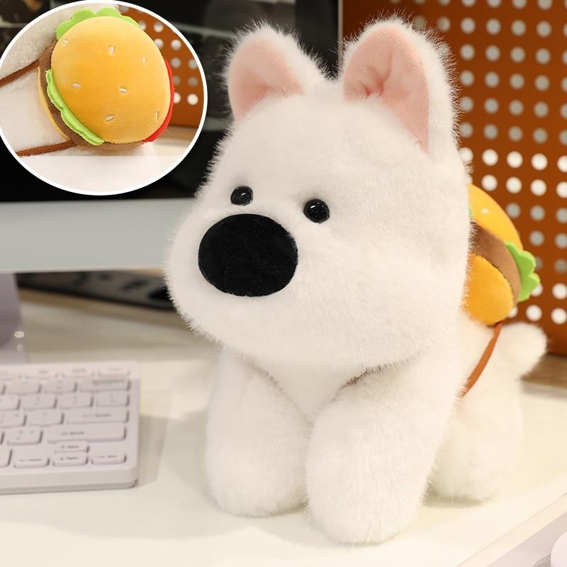 Cute Plush Dog Plush Toy Soft Stuffed West Highland White Terrier Dolls Cartoon Puppy Pillow Kawaii Gifts for Birthday Christmas