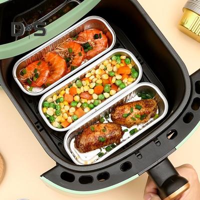 10Pcs Aluminum Foil Baking Tinfoil Pans Disposable Reliable Kitchen Oil-proof Tin Box BBQ Tool Oven Baking Accessories