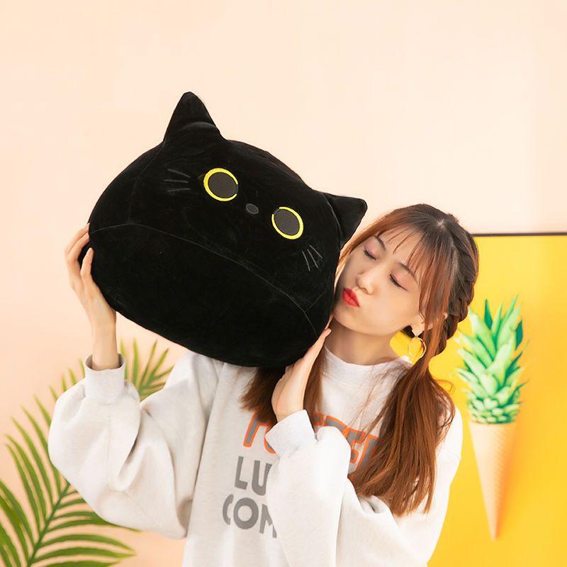 Plush Toys Cute Black Cat-shaped Pillow Boys Girls Cats Dolls Nap Pillow Sleep