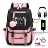 Anime Peripheral Spells Back to War Backpack Student School Bag Men's and Women's Fashion Backpack Travel Bag USB Computer Bag
