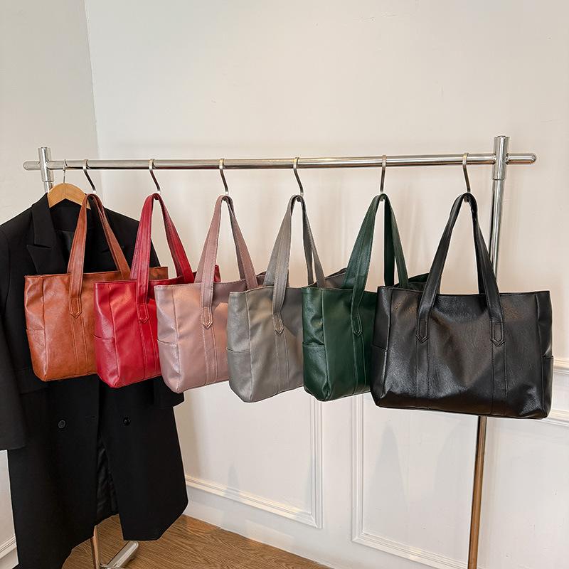 Big Bag Women's 2025 New Trendy Korean Version Versatile Simple Large-capacity Tote Bag One-shoulder Handbag Soft Women's Bag