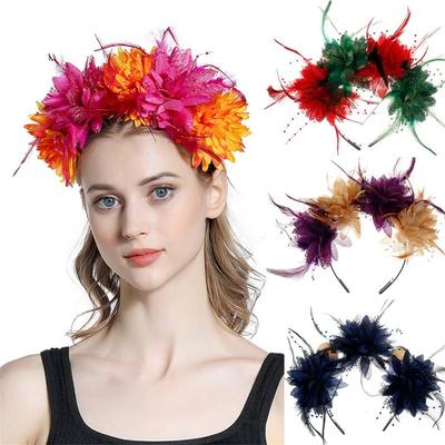 Halloween Bohemia Hairband Female Feather Headband Hair Accessories Headdress Party Hair Head Decoration Crown Dance Headband