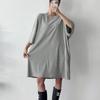 New ArrivalS Open Run Big Size Women S 88 Solid Cotton Three Quarter dreSS