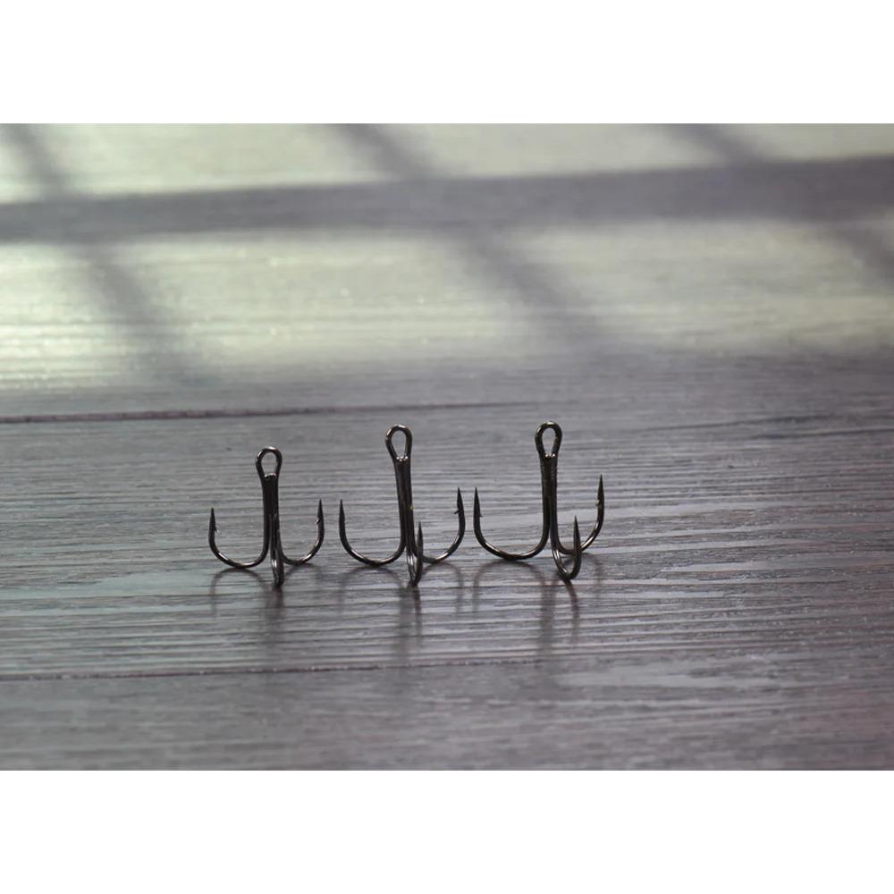 100/50pcs/Box Super Sharp Three Anchor Hook Sea Fishing Treble Barb Carbon Steel Triple Hooks for Jig Carp Fishing Lure Tackle
