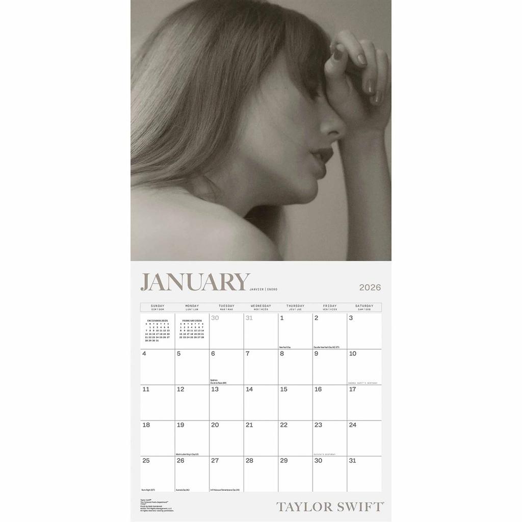 Taylor Swift 2026 Square Wall Calendar