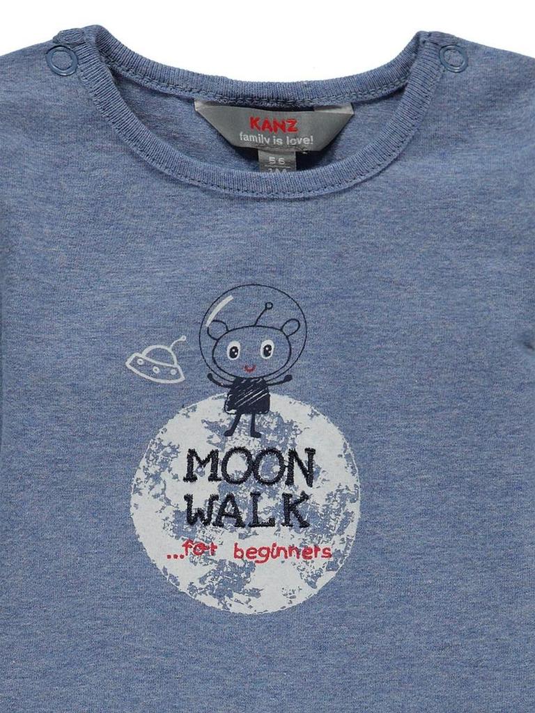 Komplet Chłopięcy, Bluzka Z Długim Rękawem, Spodnie Dresowe, Niebieskie, Granatowe, Moon Walk, Kanz