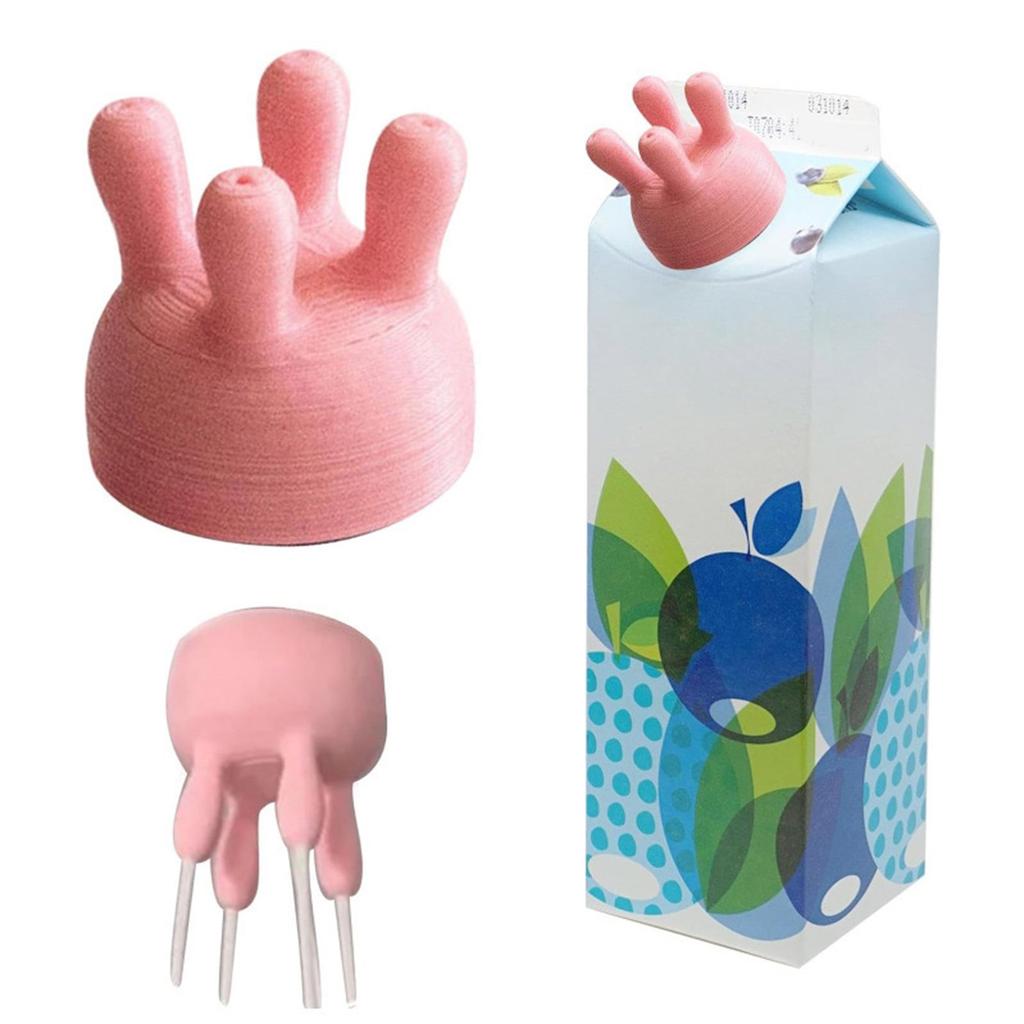 2 Pieces Cow Udder Milk Box Caps Reusable Silicones Milk Carton Stoppers Milk Bottle Pourer Lids for Spill Prevention