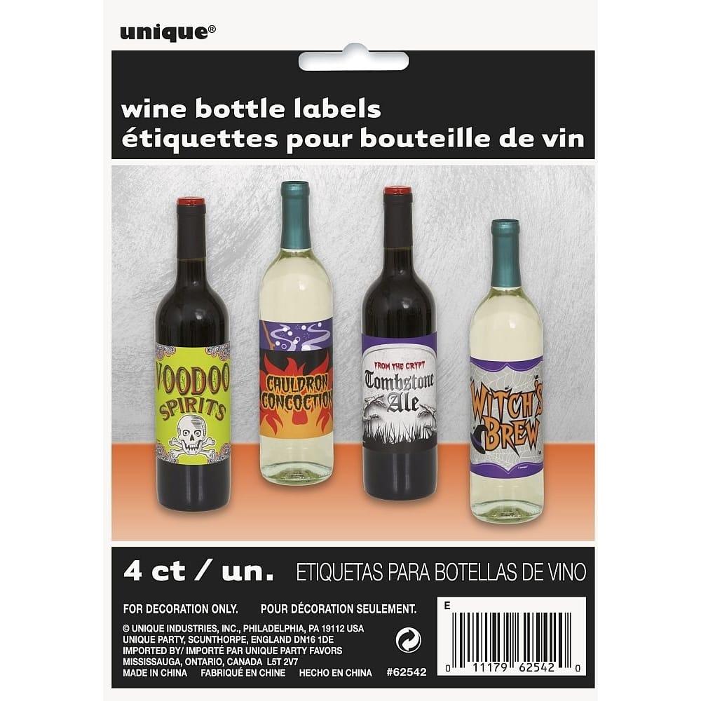 Unique Party Halloween Wine Bottle Label (Pack of 4)