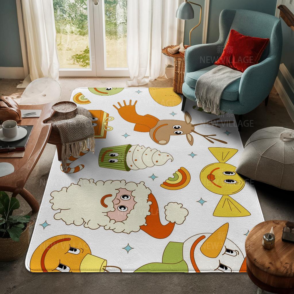 House Entrance Carpet Home Door Mat Living Room Bath Foot Bathroom Non-slip Water Absorption Rugs Bath Merry Christmas Winter