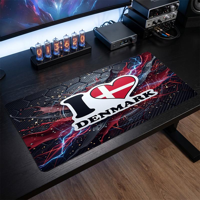 Denmark Football Crest Mouse Pad, Extended Non Slip Rubber Desk Mat for Gaming Office Laptop Fan Gift