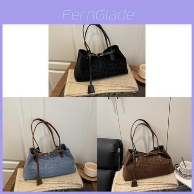 Pu Leopard Print Shoulder Bag For Women With Belt Decor For Daily Casual Use