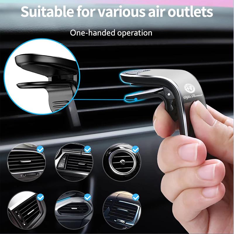 Car Stickers Magnetic Car Phone Holder Air Vent Clip Mount GPS Holder Car Stickers For Alfa Romeo Giulia Giulietta Tonale MITO STE6