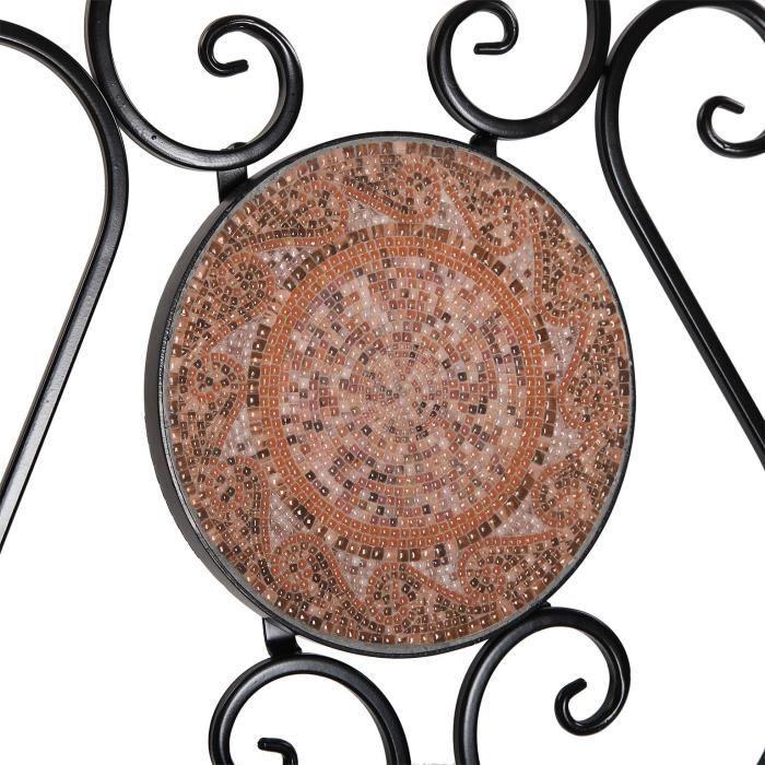 Chaise de jardin Trumpington - VERSA - Mosaïque en Métal - Noir et rouge - 92 x 50 x 39 cm