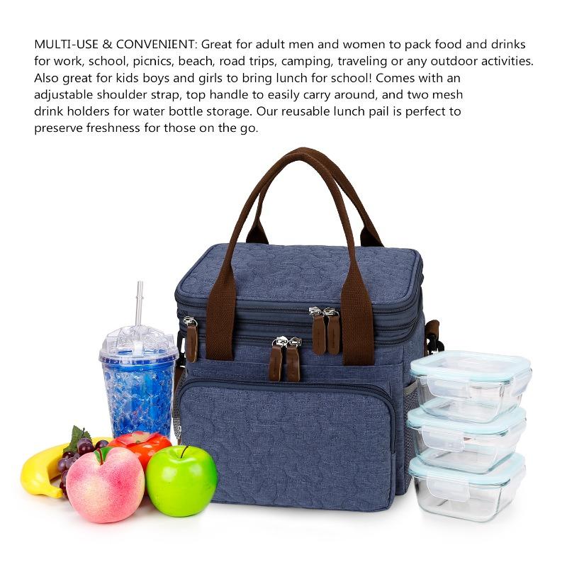 

Уличная дорожная сумка для мамы и малыша, большая вместимость, сумка-термос для детского питания темно-синий