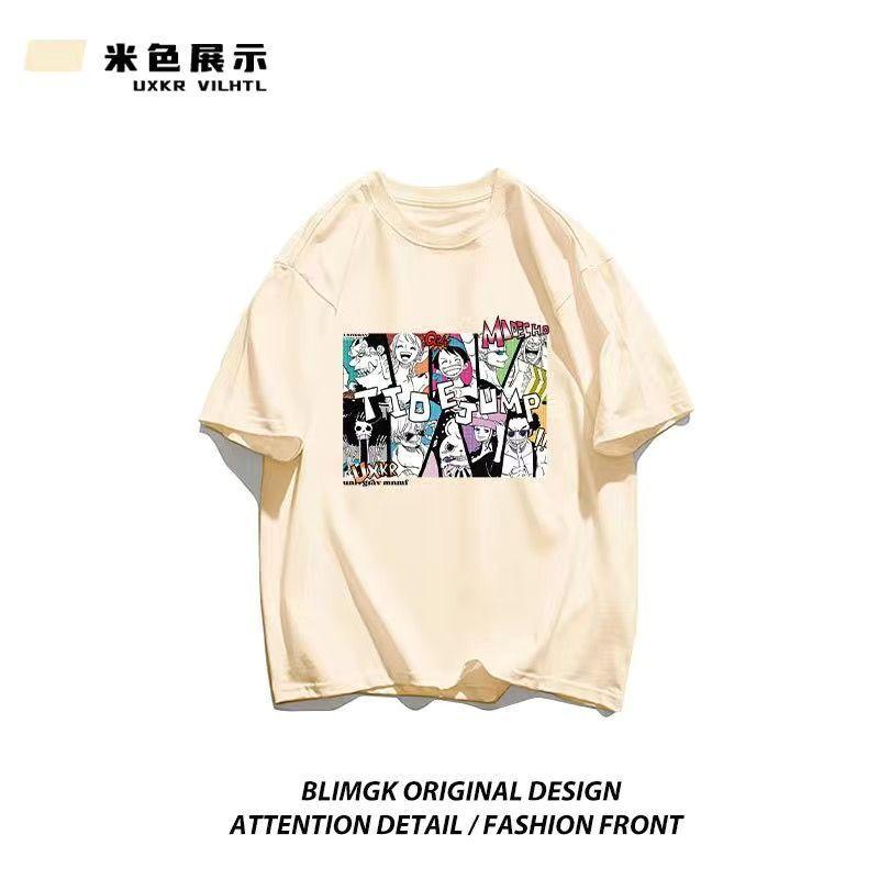 ONE PIECE Japanese Animation Pure Cotton Printed Shortsleeved Tshirt Summer Korean Unisexs and Womens Couple Tops Tide