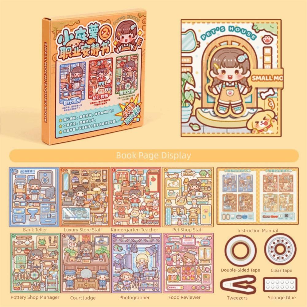 

Paper Occupation Quiet Book 2.5D Puzzle Sticker Creative Miniature Scene Stickers DIY Scrapbooking 2