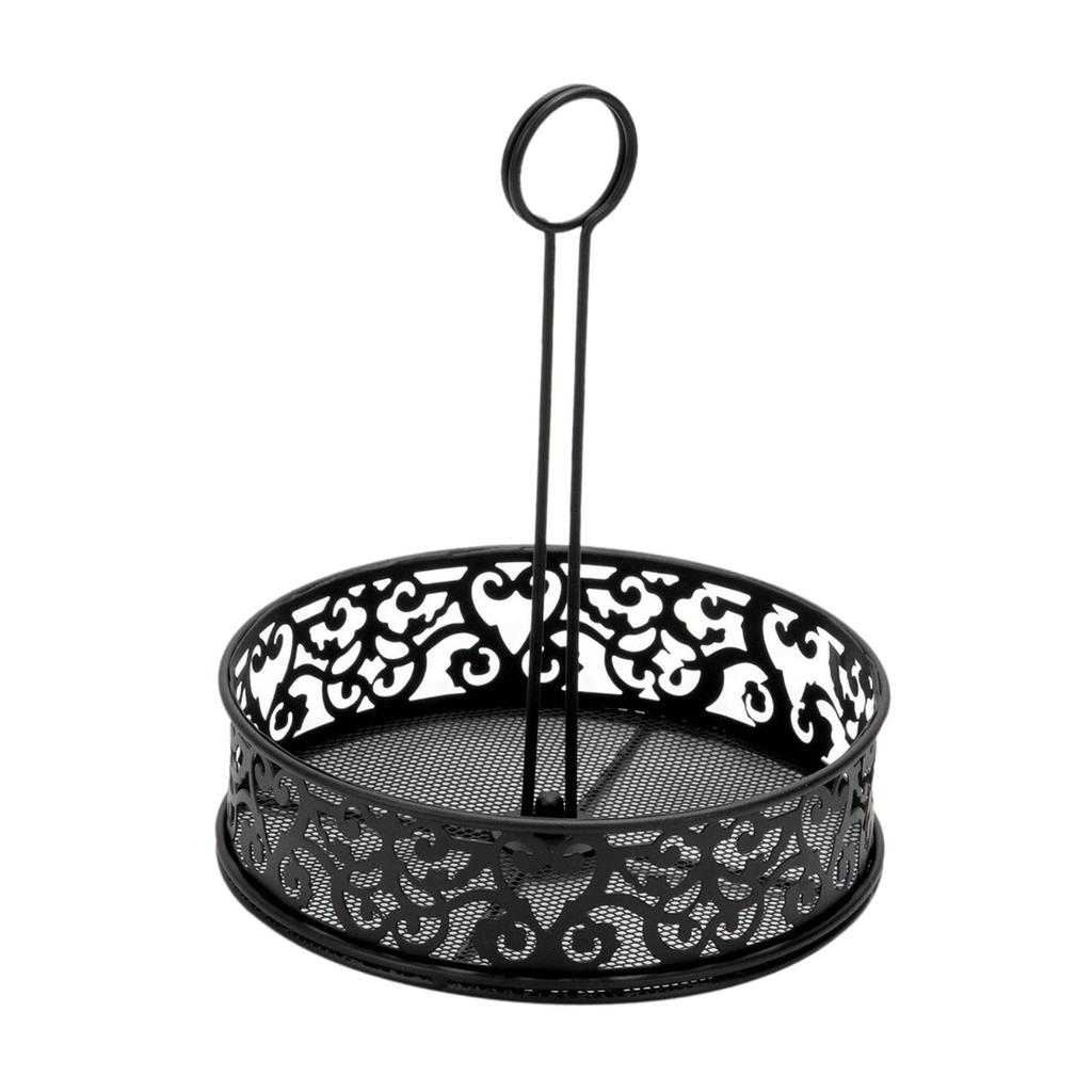 Fruit Basket with Handle Round Storage Tray for Kitchen Counter Dining Table pattern