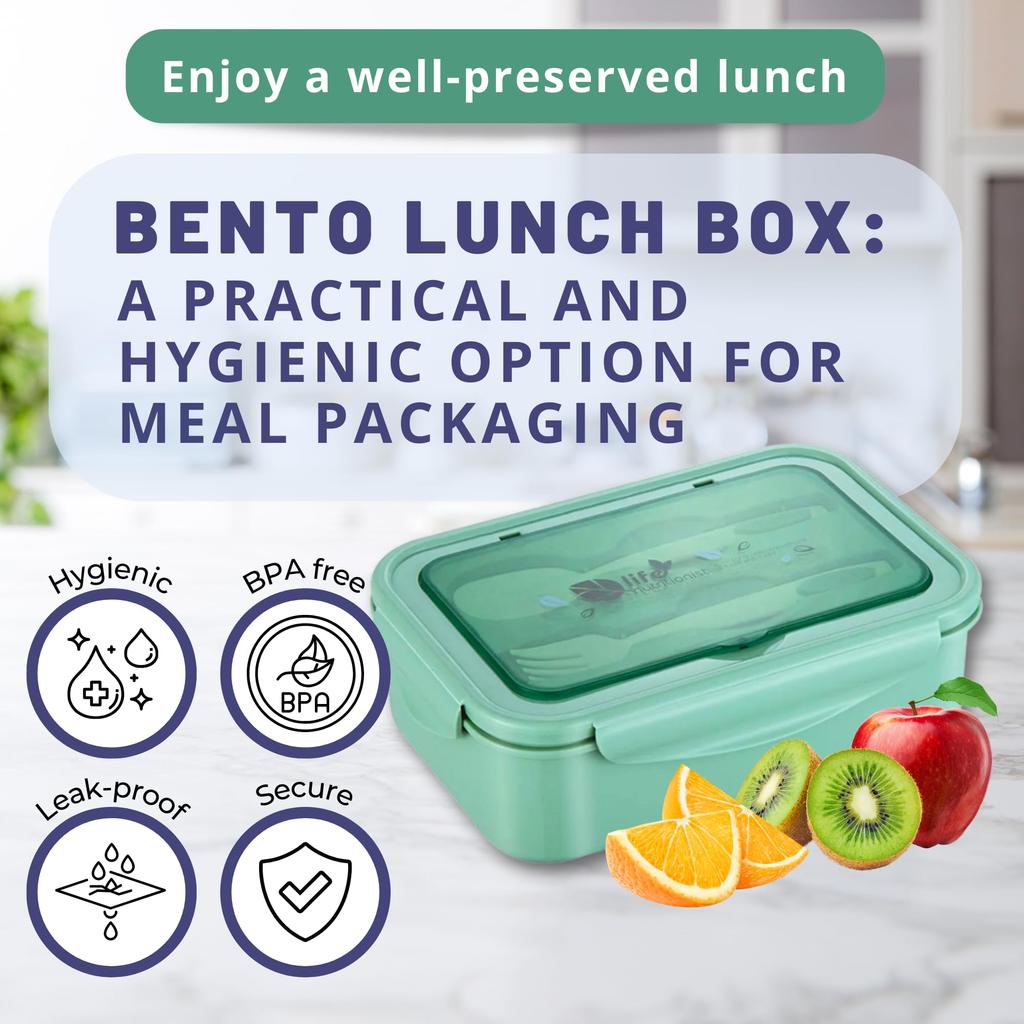 Bento Boxes for Adults 1100 ML Bento Lunch Box For Kids Childrens With Spoon Fork Durable BPA-Free Food-Safe Materials