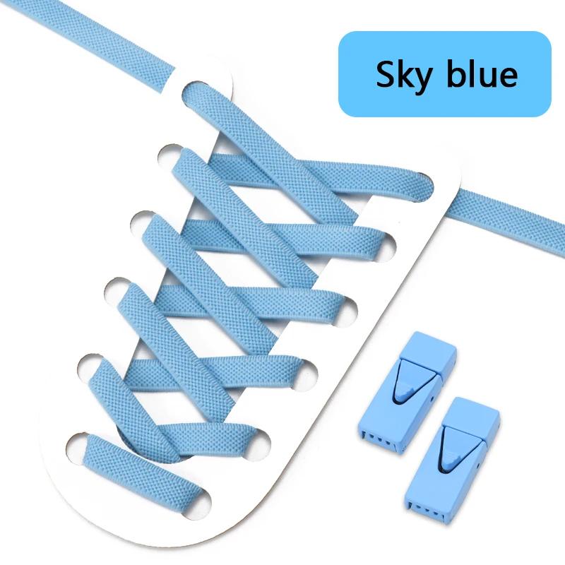 Colorful Lock Elastic Laces Sneakers Shoelaces Without Ties Tennis No Tie Shoe Laces Kids Adult Wide Shoelace Shoe Accessories