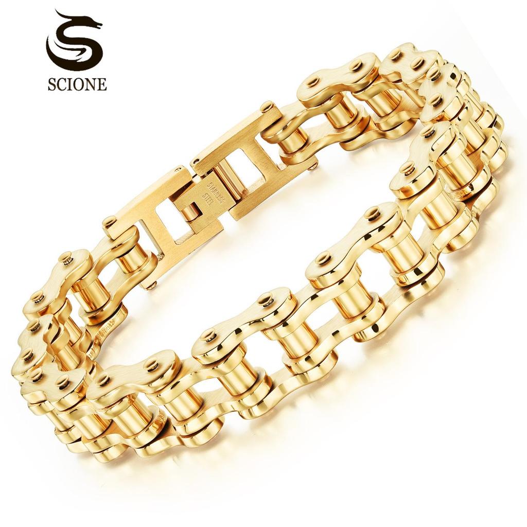 SCIONE Bracelet Men's Bracelet Rock Personalized Motorcycle Chain Bicycle Bracelet