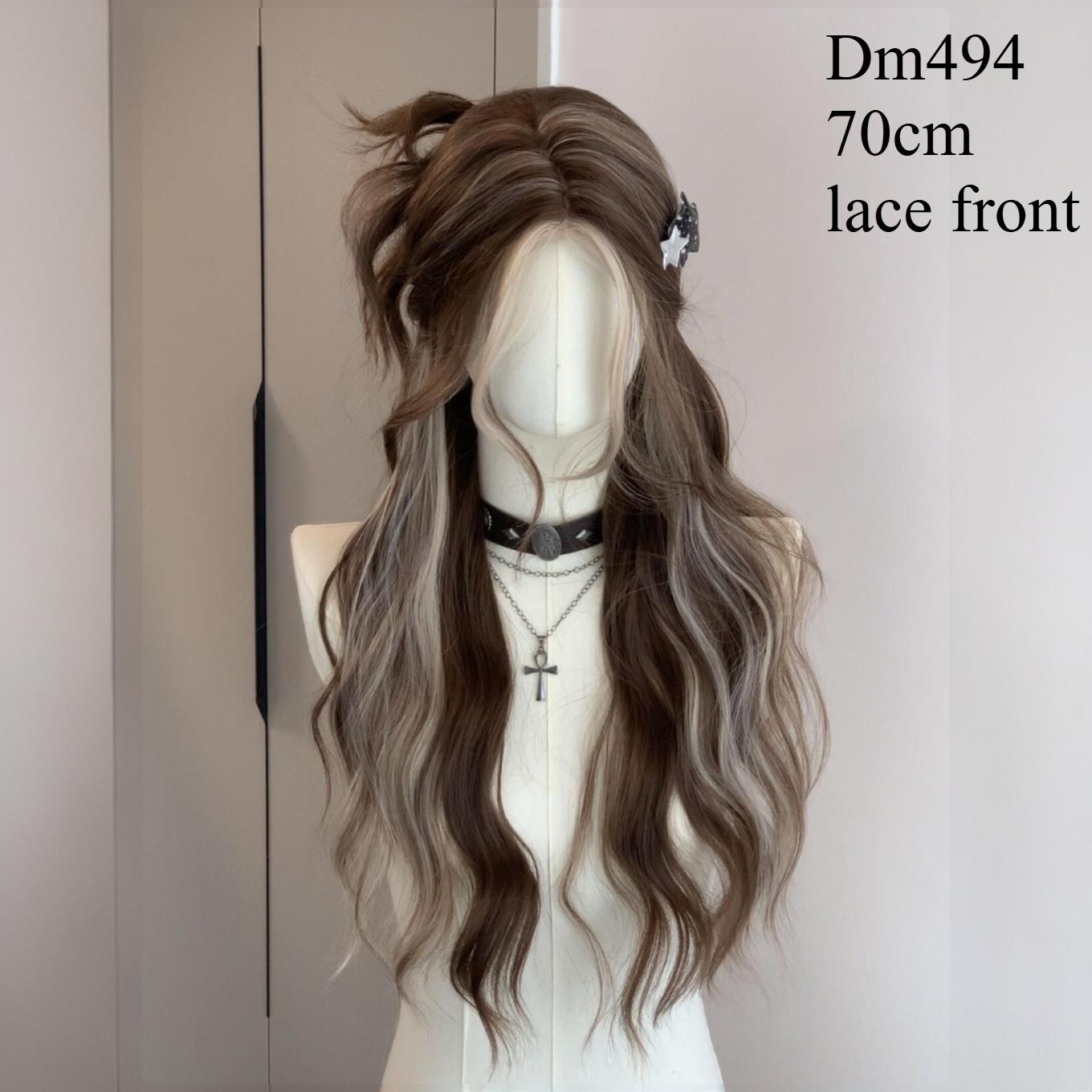 

Ashely Pink Wig Lolita Long Wavy 24inch Hair Synthetic Wig with Bangs Blonde Purple High Temperature Resistant Fiber for Cosplay