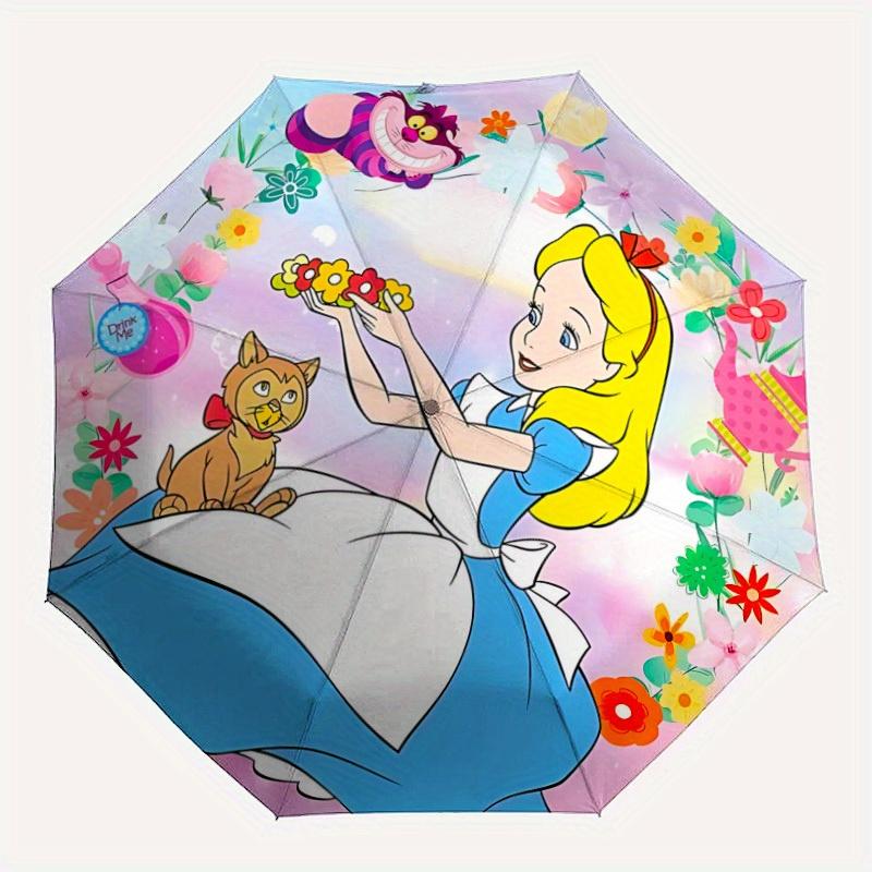 

1pc Alice Flowers Cartoon Automatic Folding Umbrella,Lightweight Design, Fashion Lovers a0819046