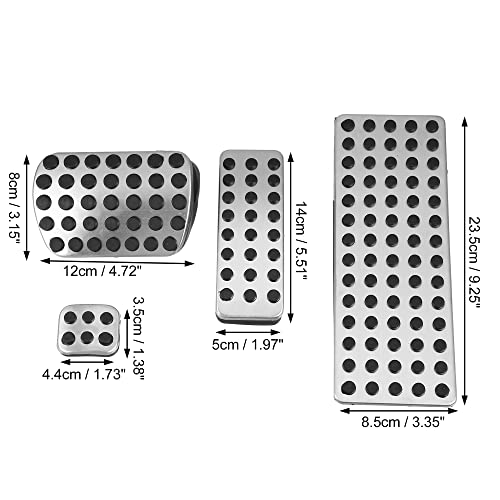 ACROPIX Brake Gas Accelerator Pedal Cover for Mercedes-Benz CLA GLB Silver Tone 4pcs
