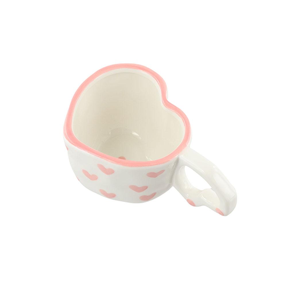 Sweet Ceramic Mugs 250ml Tea Milk Cups Multiple Uses Love Heart Cup  Kitchen