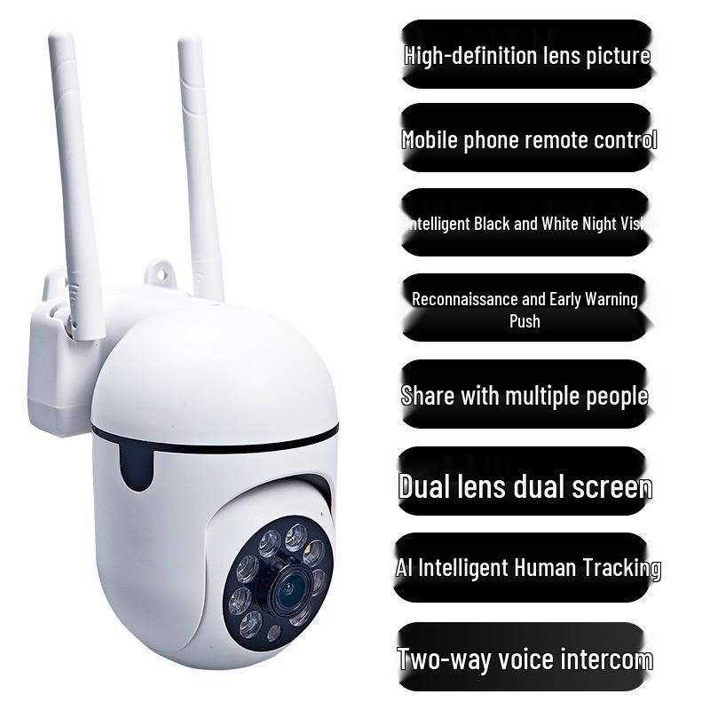 360° Rotating HD Night Vision Outdoor WiFi Camera with Remote App Monitoring