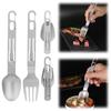 Reusable Folding Fork and Spoon Stainless Steel Travel Folding Spoon Camping Utensils  Camping Trip