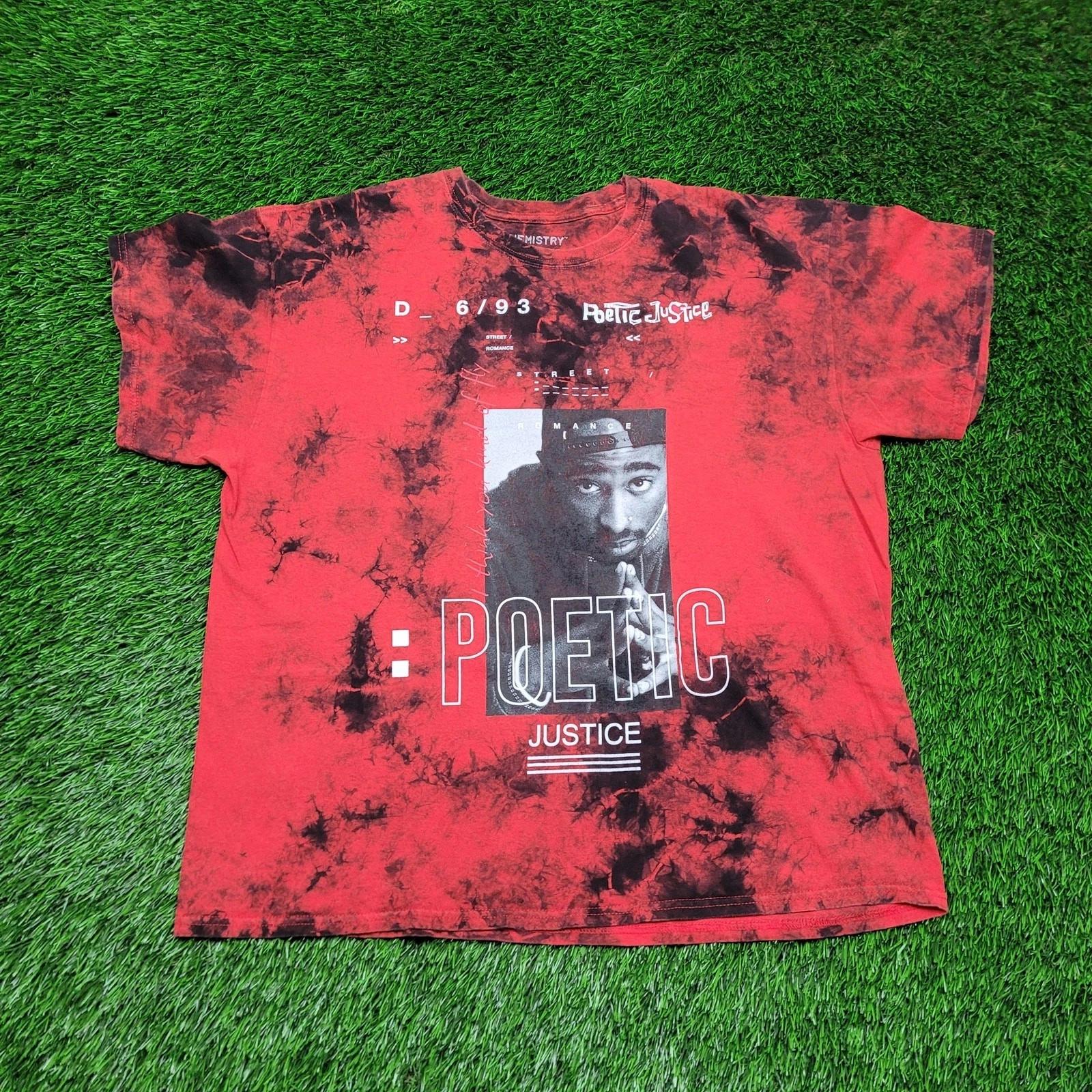 Tupac Shakur 2Pac Poetic Justice T-Shirt Mens Large Oversized Baggy S