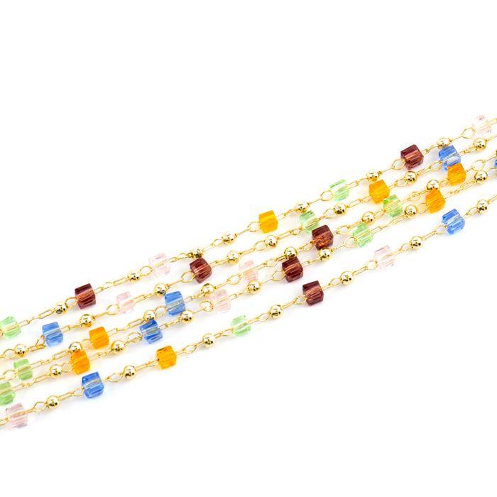 Bracelet - Luxenter - Goben - Argent 925 - finition or jaune 18k - Cristal multicolore