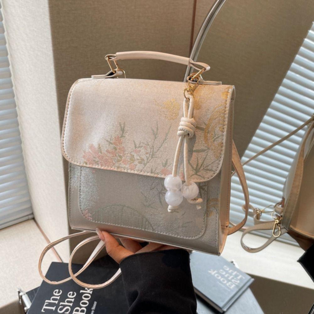 

Большая вместимость рюкзака в китайском стиле, милый квадратный рюкзак, сумка-чеонгсам