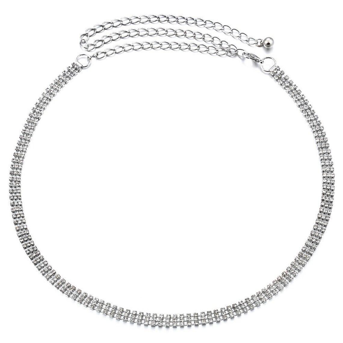 

Rhinestone Belt Sliver Sparkly Crystal Dimonad Belt for Women Dresses Wedding Dress Bridal Belt 65cm to 90cm