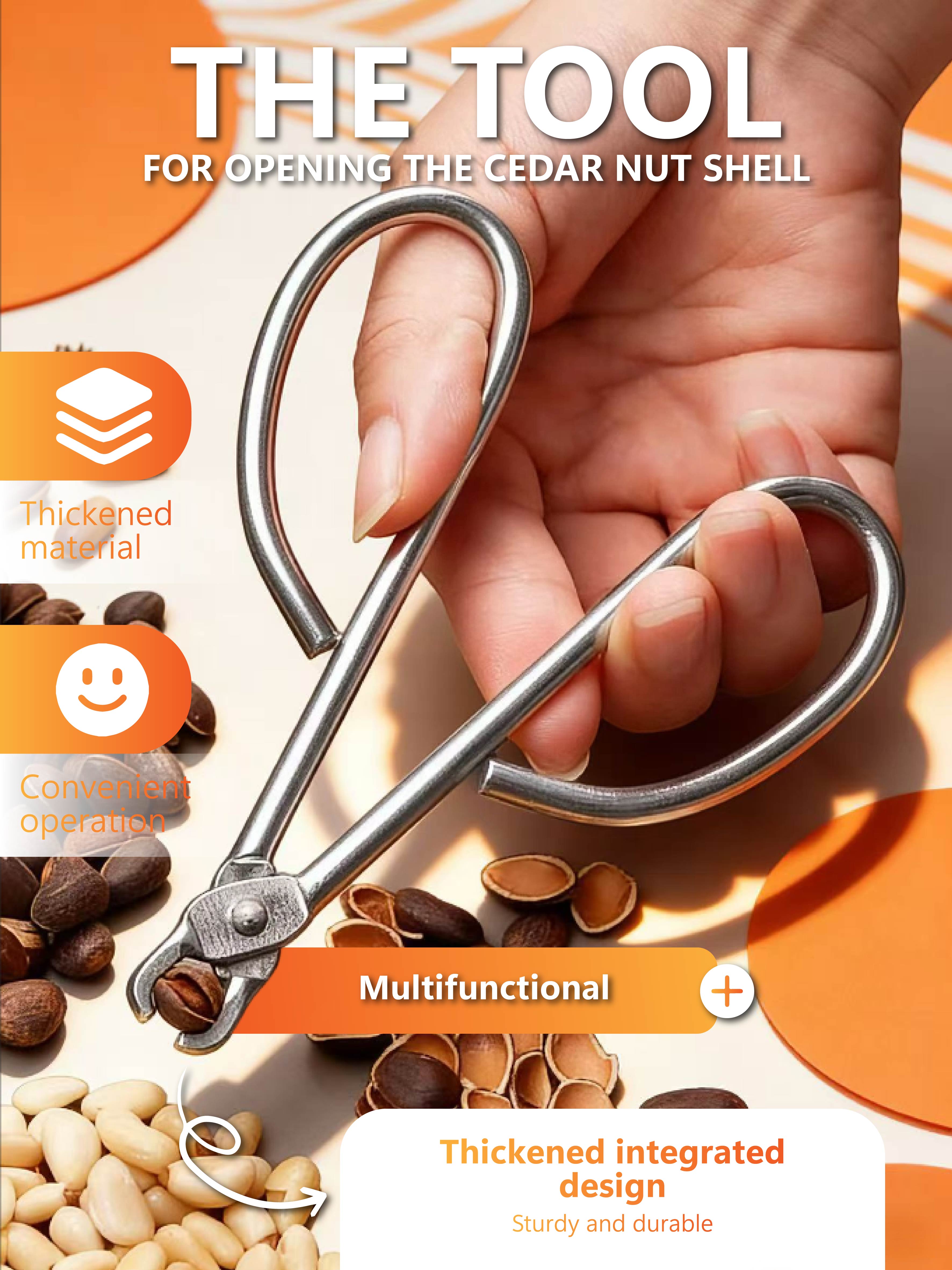 Инструмент для вскрытия скорлупы кедрового ореха - Многофункциональная орехокол из утолщенной нержавеющей стали