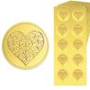 1set 15 Sheets Golden Foil Paper Picture Stickers Round Dot Decorative Stickers Heart 195x80x10mm Sticker: 35mm In Diameter About 10pcs/sheet