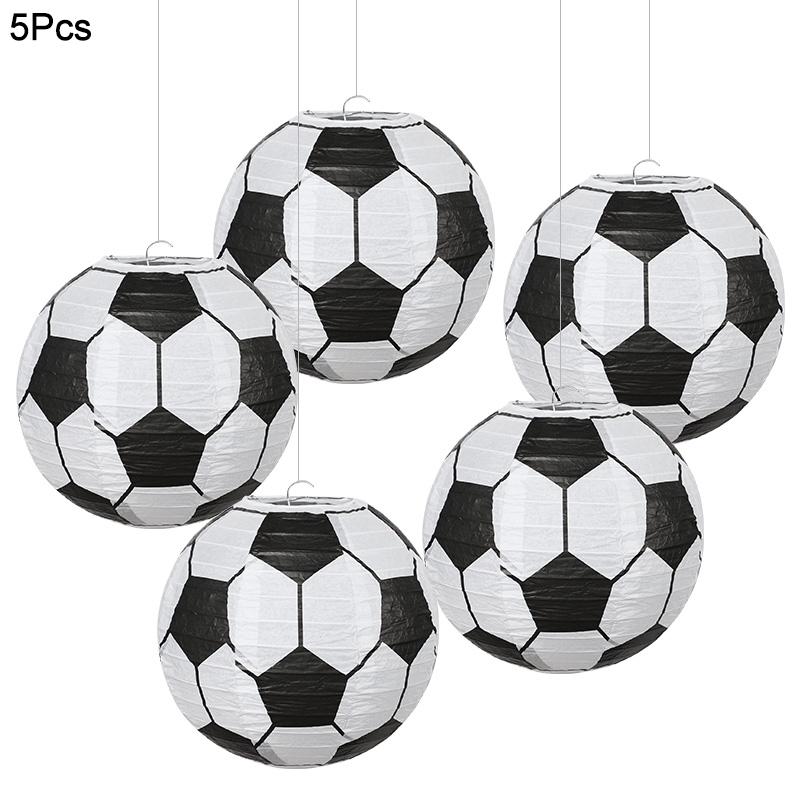 

5/12Pcs Soccer Paper Lanterns Ball for Kids Boy Girl Sports Football Birthday Party Favors Home Decoration Hanging Paper Craft