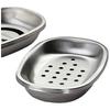 1 Adet Paslanmaz Çelik Sabunluk, Süzgeçli Tepsi ile, Mutfak Lavaboları ve Banyo Duşları için Dayanıklı Çift Duvarlı Oval Tasarım