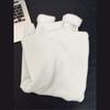 White Knitted Fleece Lined Half High Collar Sweater Women's Fashion Autumn Winter Inner Wear Base Shirt Integrated Fleece Top