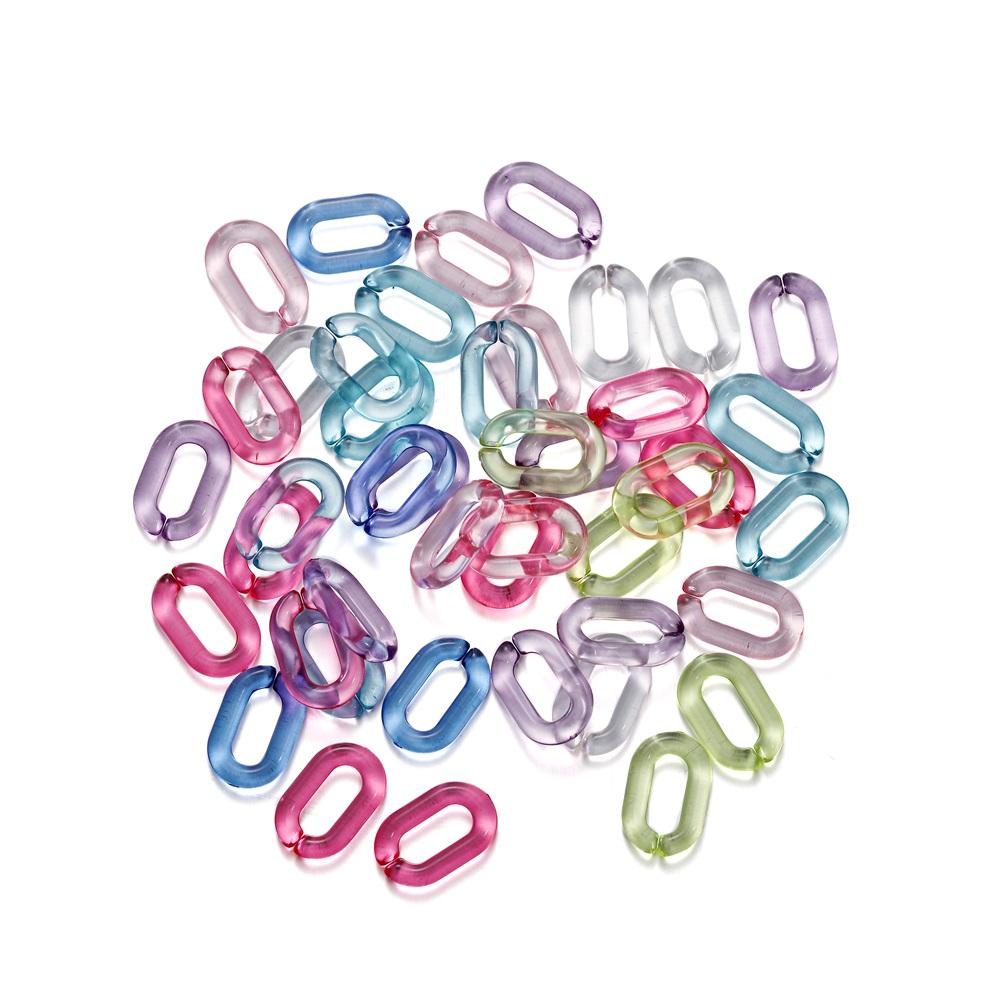 50/100pcs Colorful Acrylic Link Chain Lobster Clasp Keychains for DIY Necklace Chain Jewelry Making Accessories Supplies