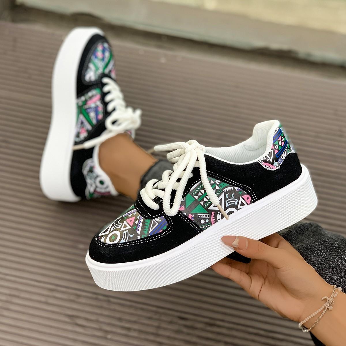 

Осенние кроссовки женские на плоской подошве повседневные удобные туфли модные универсальные шнурованные прогулочные женские туфли Zapatos De Mujer Tendencia 42 42 чёрный