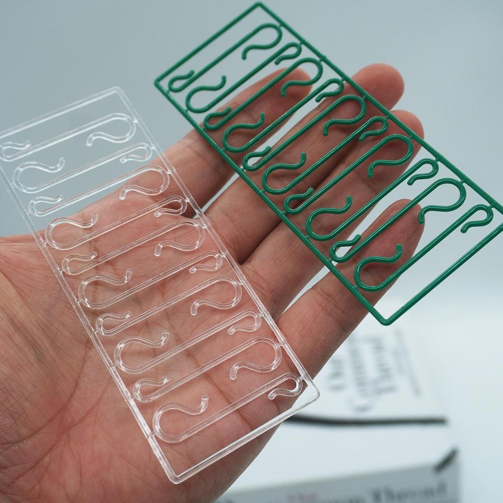 Green Transparent Christmas Ornament S-shaped Hanging Hook for Tree Decoration